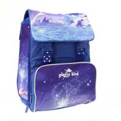 Ученическа раница Glossy Bird, 150733-mx, Лилава с апликация
