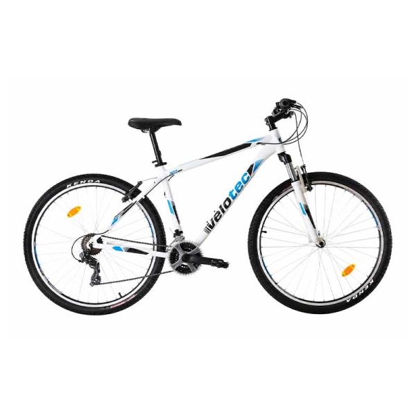 Планински велосипед VELOTEC PRO 29 бял и син с Shimano скорости