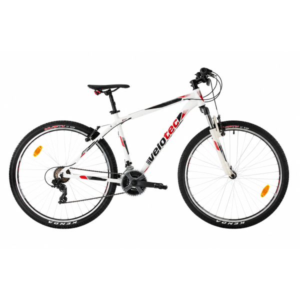 Планински велосипед VELOTEC PRO 29 бял и червен с Shimano скорости