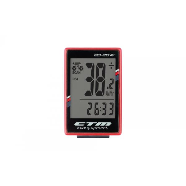 Велокомпютър безжичен CTM BD-20W – червен