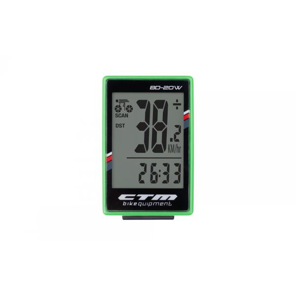 Велокомпютър безжичен CTM BD-20W – зелен