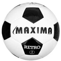 Футболна топка MAXIMA Retro, Размер 5, Бяла с черно