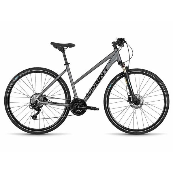 Дамски trekking велосипед Sprint CROXER PRO LADY 28 Тъмно сиво/Черно