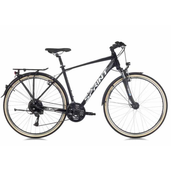 Велосипед Sprint Croxer Man VBR Trek 28 3x8 скорости, черен гланц/бял
