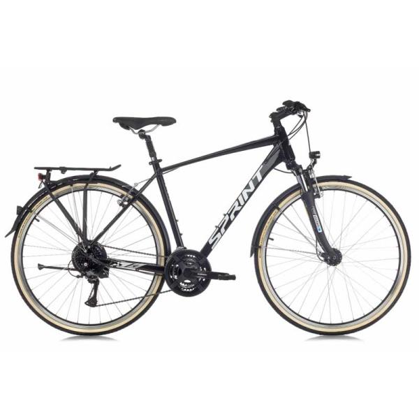 Велосипед Sprint Croxer Man VBR Trek 28 3x8 скорости, черен гланц/бял