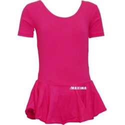 Танцувално /балетно трико с къс ръкав и поличка