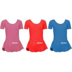 Танцувално /балетно трико с къс ръкав и поличка