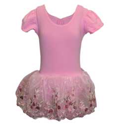 Детско трико Maxima с къс ръкав и поличка с бродерия