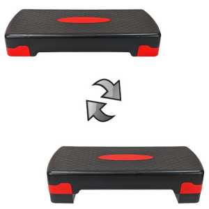 Стъпало за аеробика Maxima, 68 х 29 х H10 или 15 см, Черен с червен