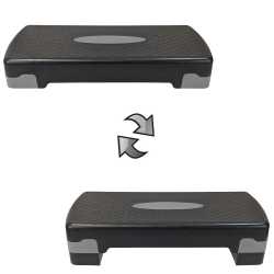 Стъпало за аеробика Maxima, 68 х 29 х H10 или 15 см, Черен със сив