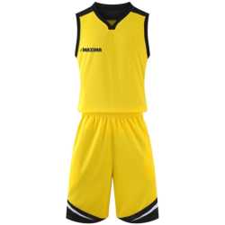 Баскетболен екип MAXIMA Жълт с черен и бял, Бързосъхнещ полиестер