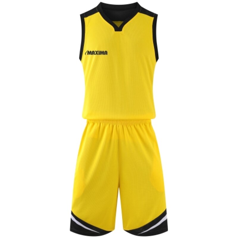 Баскетболен екип MAXIMA Жълт с черен и бял, Бързосъхнещ полиестер