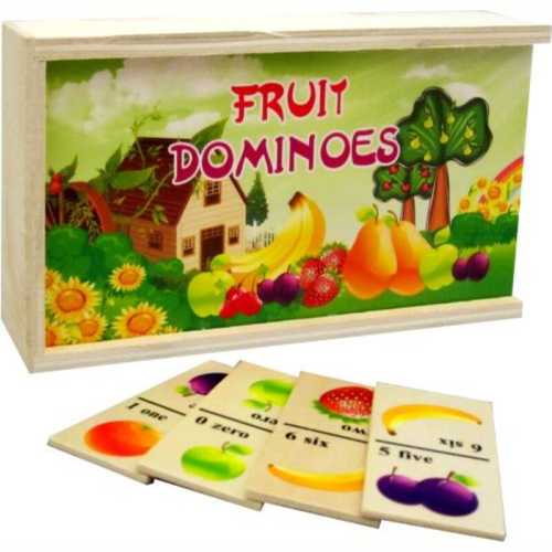 Дървено домино MAXIMA с плодове за деца над 3 години