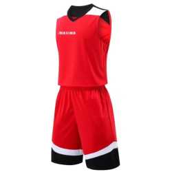 Екип за баскетбол MAXIMA Червен с черен и бял размери M, L, XL