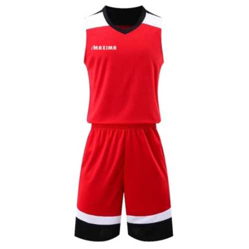 Екип за баскетбол MAXIMA Червен с черен и бял размери M, L, XL