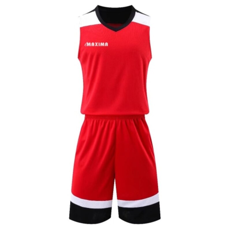 Екип за баскетбол MAXIMA Червен с черен и бял размери M, L, XL