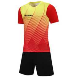 Екип MAXIMA фланелка с шорти червен черен жълт