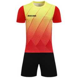 Екип MAXIMA фланелка с шорти червен черен жълт