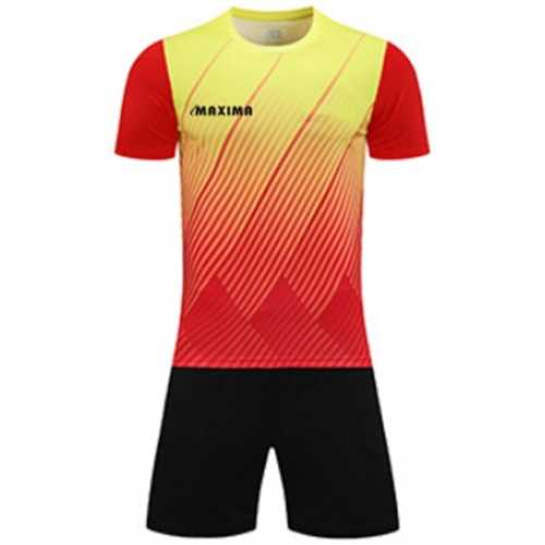 Екип MAXIMA фланелка с шорти червен черен жълт