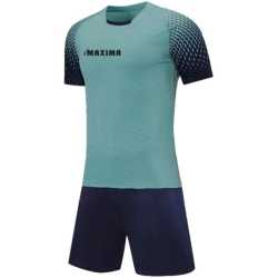 Екип MAXIMA Светлосин с тъмносин Фланелка и Шорти S-M-L-XL 100% Полиестер