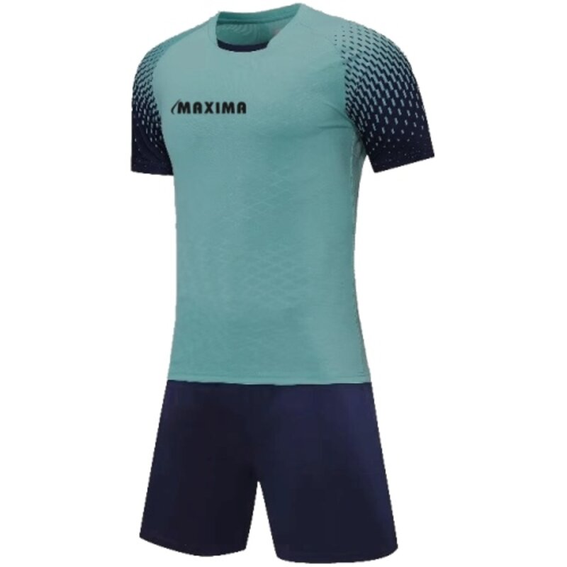 Екип MAXIMA Светлосин с тъмносин Фланелка и Шорти S-M-L-XL 100% Полиестер