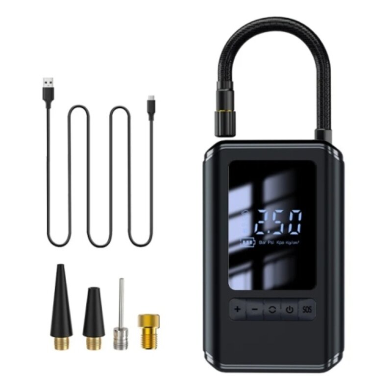 Многофункционален електрически компресор 12V 60W с дигитален дисплей