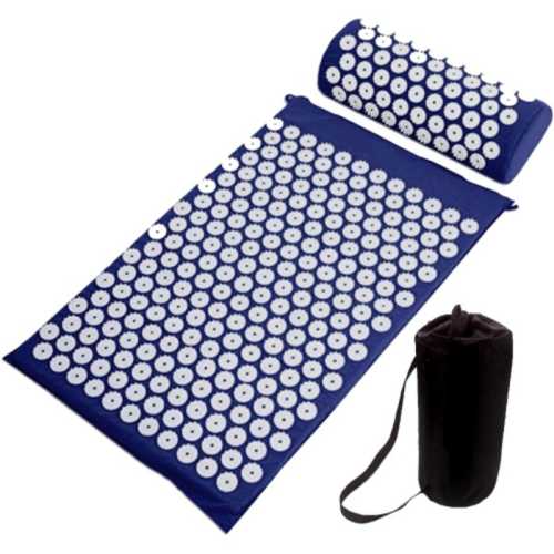 Масажна постелка MAXIMA с възглавница 60x38 см Син