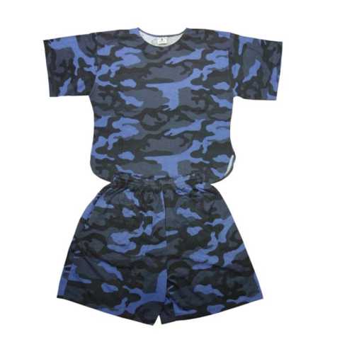Комплект Тениска и шорти,за фитнес Син Камуфлаж