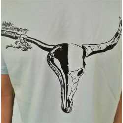 Тениска INVERT Bike and Skull, Light blue