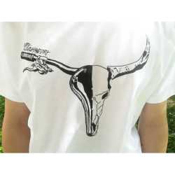 Тениска INVERT Bike and Skull, White