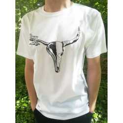 Тениска INVERT Bike and Skull, White