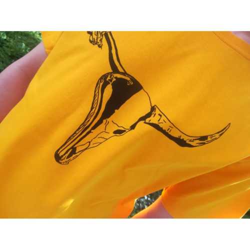 Тениска INVERT Bike and Skull, Yellow