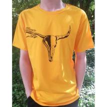 Тениска INVERT Bike and Skull, Yellow