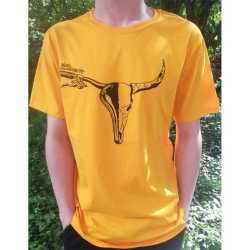 Тениска INVERT Bike and Skull, Yellow