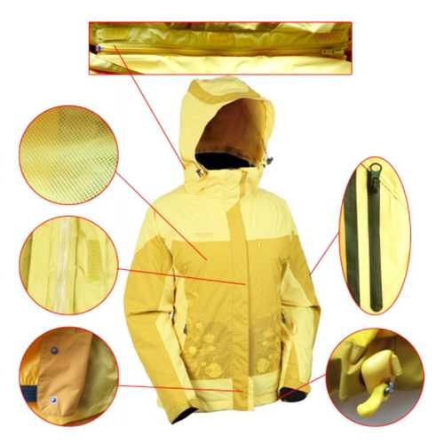 Дамско зимно яке ONE POLAR PO2141, 3 в 1, за ски и сноуборд, Жълт