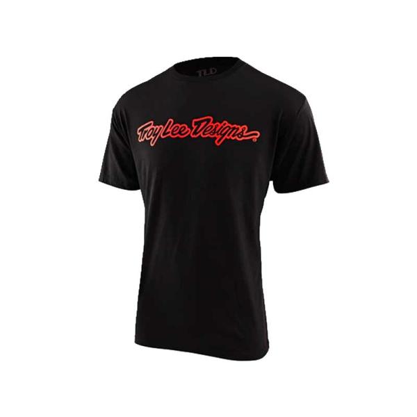 Тениска мъжка Troy Lee Designs Signature черна с червено