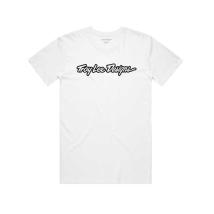 Тениска мъжка Troy Lee Designs Signature бяла с черно