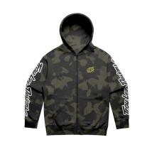 Суитшърт мъжки с качулка и цип Troy Lee Designs Branded маслинен камуфлаж