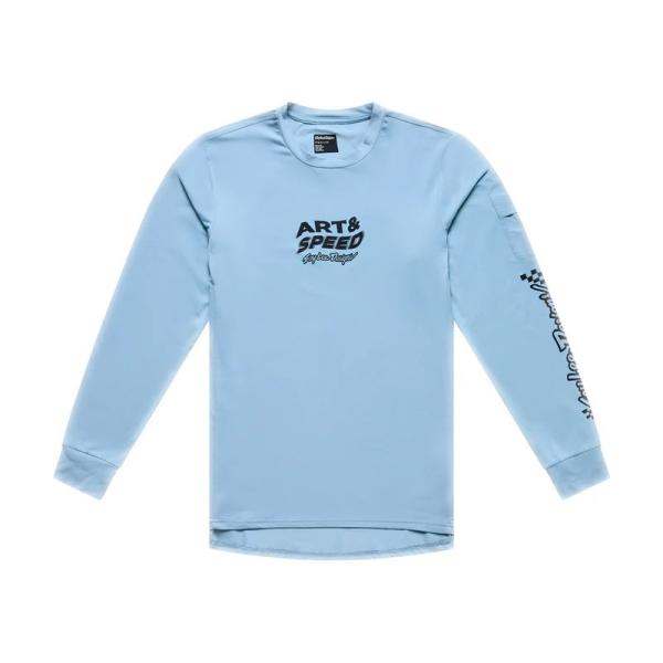 Тениска за колоездене с дълъг ръкав Troy Lee Designs Ruckus Ride Waves Dawn Blue