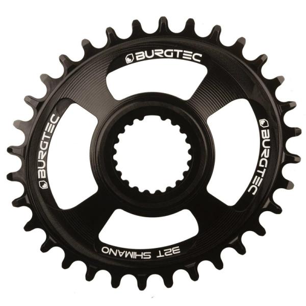 Плоча BURGTEC Oval Shimano Direct Mount Thick Thin - Черен 32T