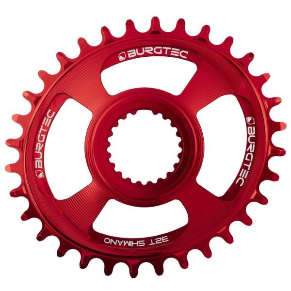 Плоча BURGTEC Oval Shimano Direct Mount Thick Thin Червен 32T