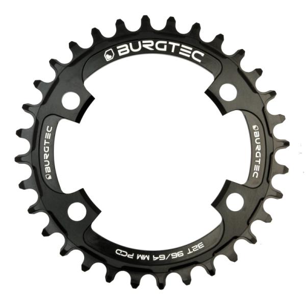 Плоча BURGTEC 96/64mm PCD Thick Thin плоча - Черен 32T