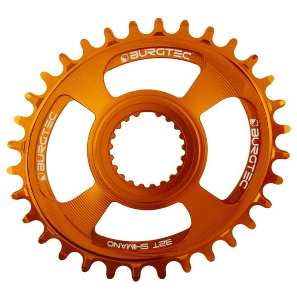 Овална Плоча BURGTEC Shimano Direct Mount Thick Thin плоча - Оранжев 32T