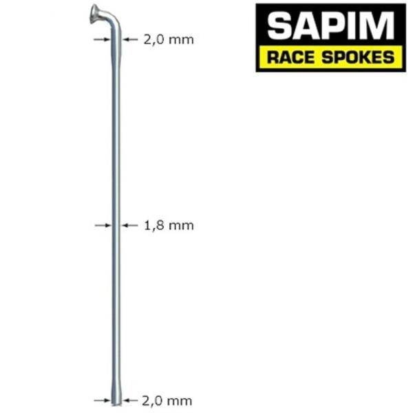 Спици SAPIM Race 286mm J-Bend Черен Кутия (без накрайници)