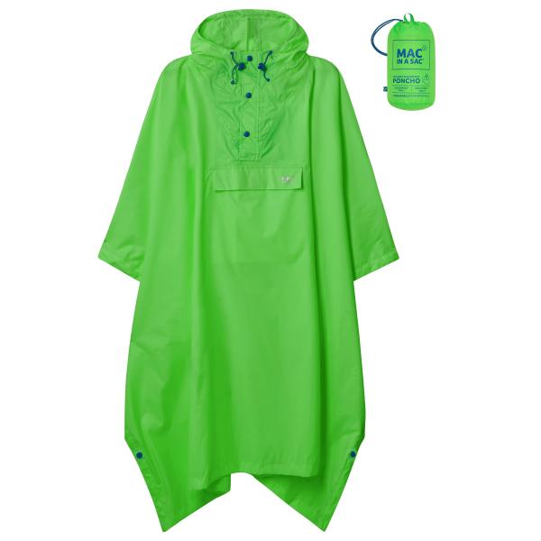 Дъждобран Mac in a Sac Mias Poncho, Неоново Зелен