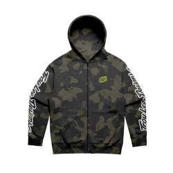 Суитшърт мъжки с качулка и цип Troy Lee Designs Branded маслинен камуфлаж