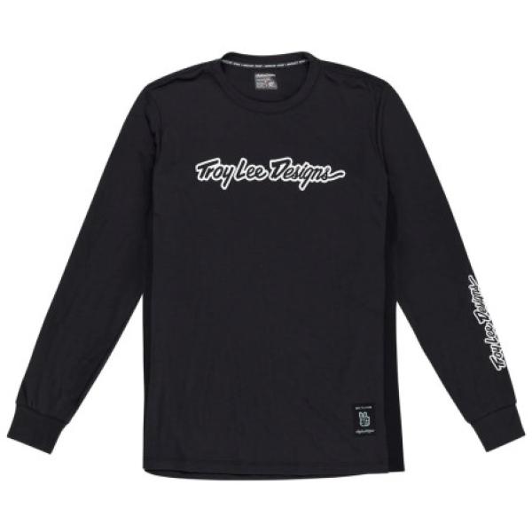 Тениска за колоездене с дълъг ръкав Troy Lee Designs Skyline Ride Signature черна