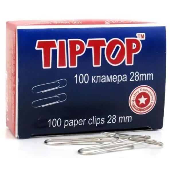 Кламери TIPTOP, 28 мм, 100 броя в кутия