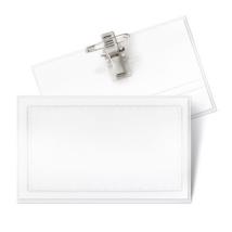 Бадж с клипс и безопасна игла 90 x 55 мм, 50 броя в кутия