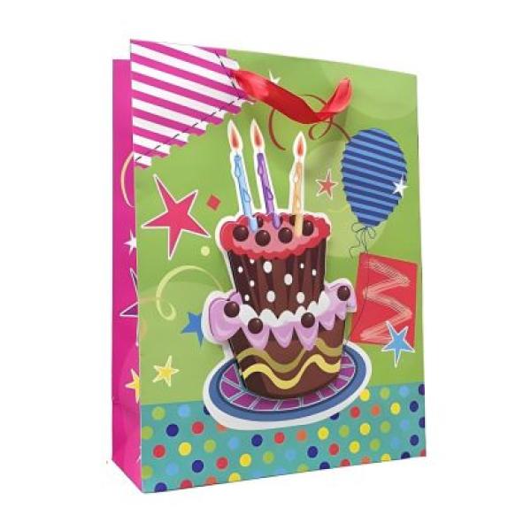 Торбичка за подарък Детска 3D Торта 30x39x12 см